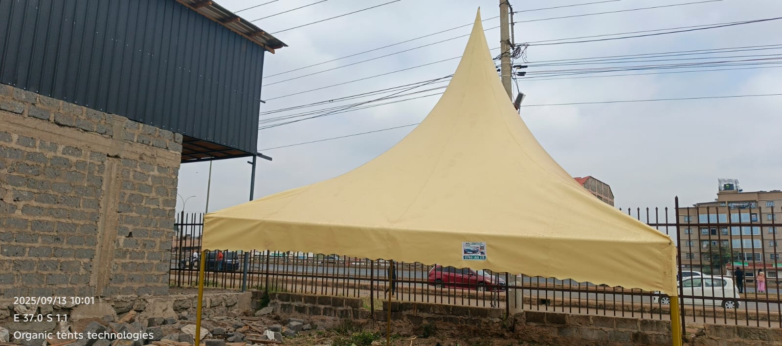 Yellow pointed tent Kenya